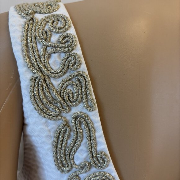 Lilly Pulitzer White Gold Soutache Shift Dress - Size 6 - Picture 5 of 6